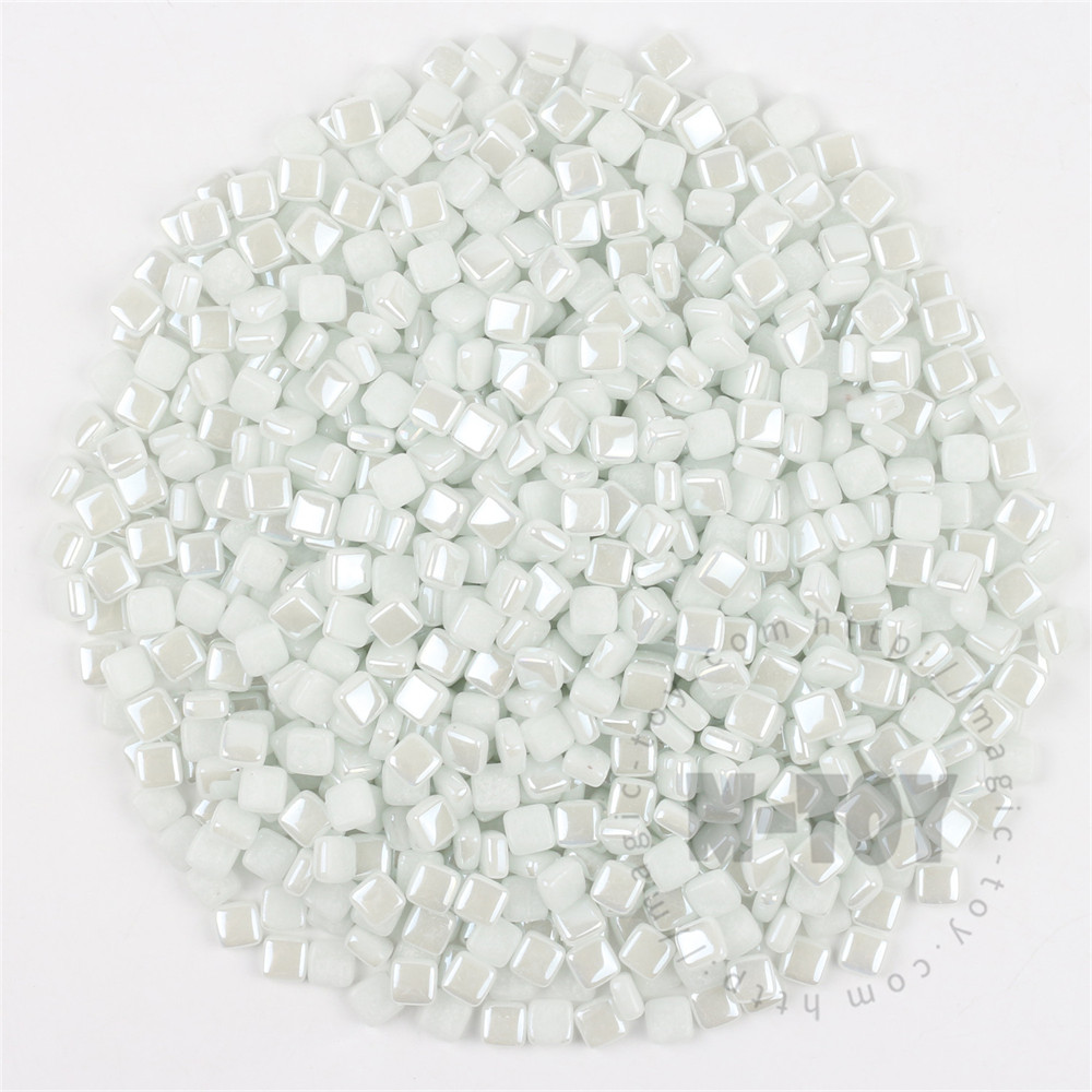 Jade White Mini Square Glass Mosaic 8SCL73