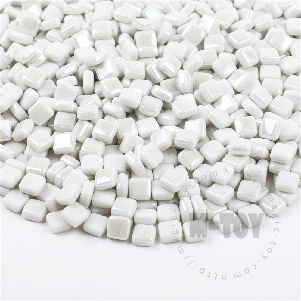 White Luster Mini Square Glass Mosaic 8SSL100