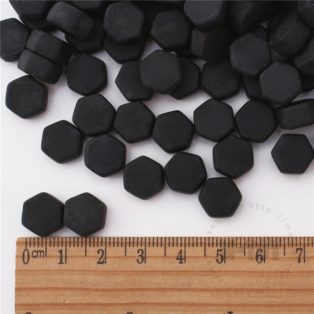 Black Hexagon  Glass Mosaic 10SHM56