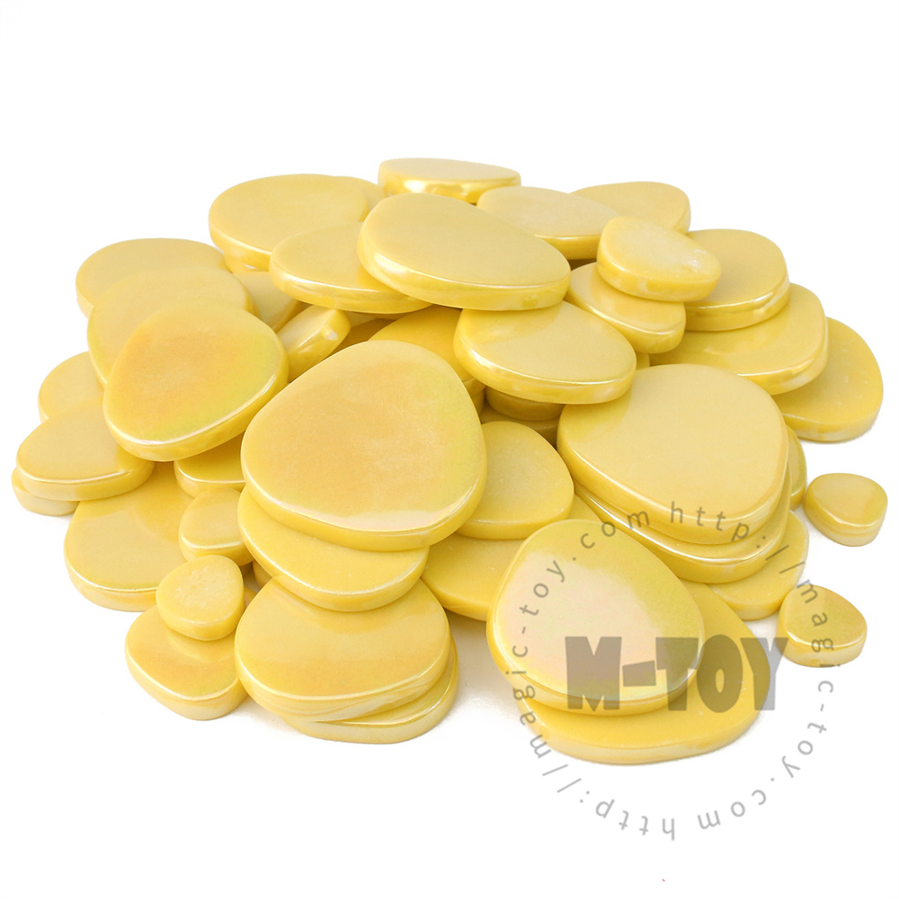 Yellow Iridescent Pebbles Glass Mosaic PESSI50