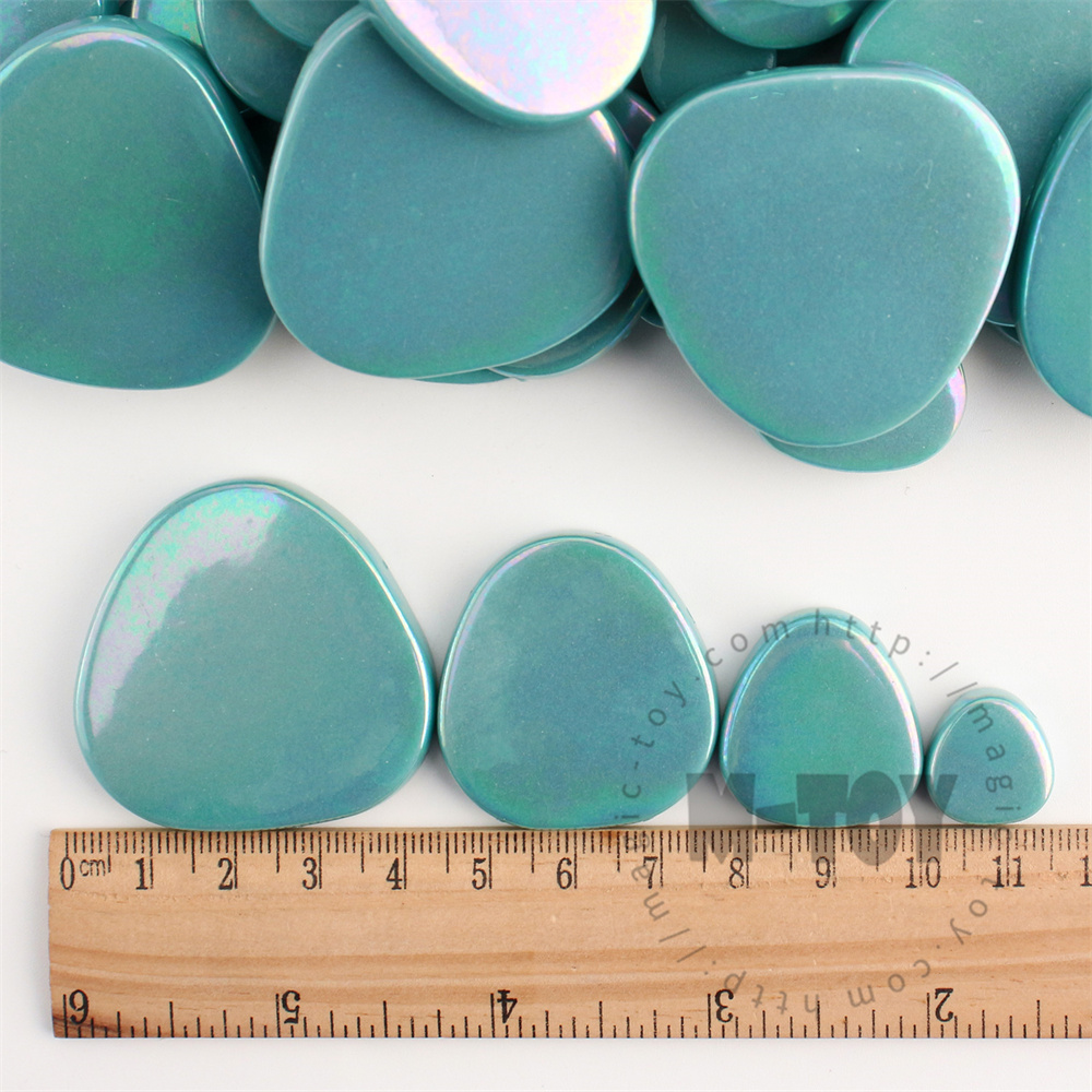 Green Iridescent Pebbles Glass Mosaic PESSI54