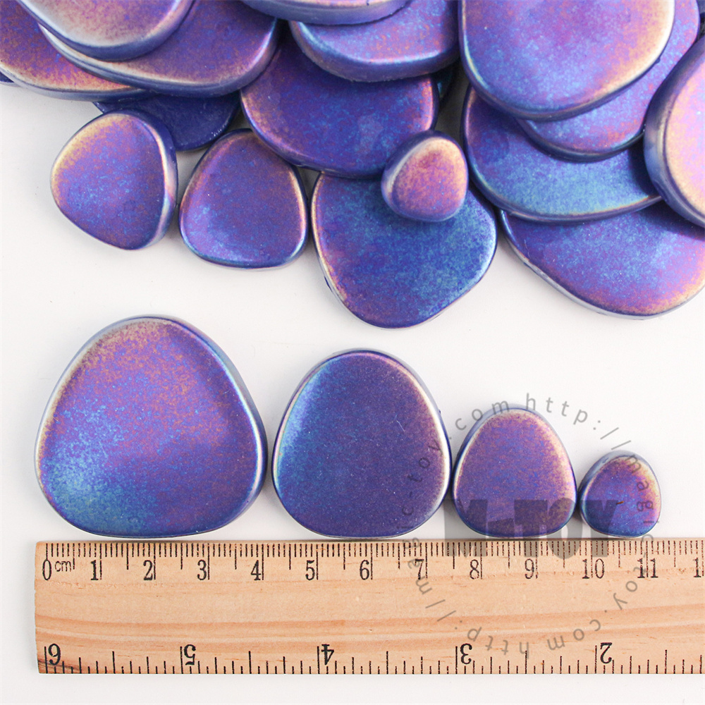 Purple Iridescent Pebbles Glass Mosaic PESSI05