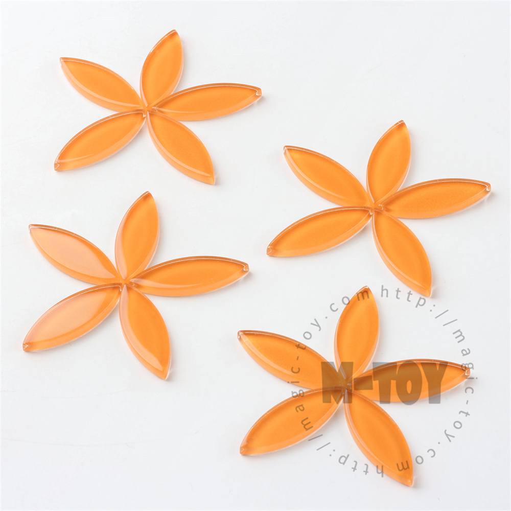 Orange Leaf-shaped Mandala Glass Mosaic 1442TY-CC945