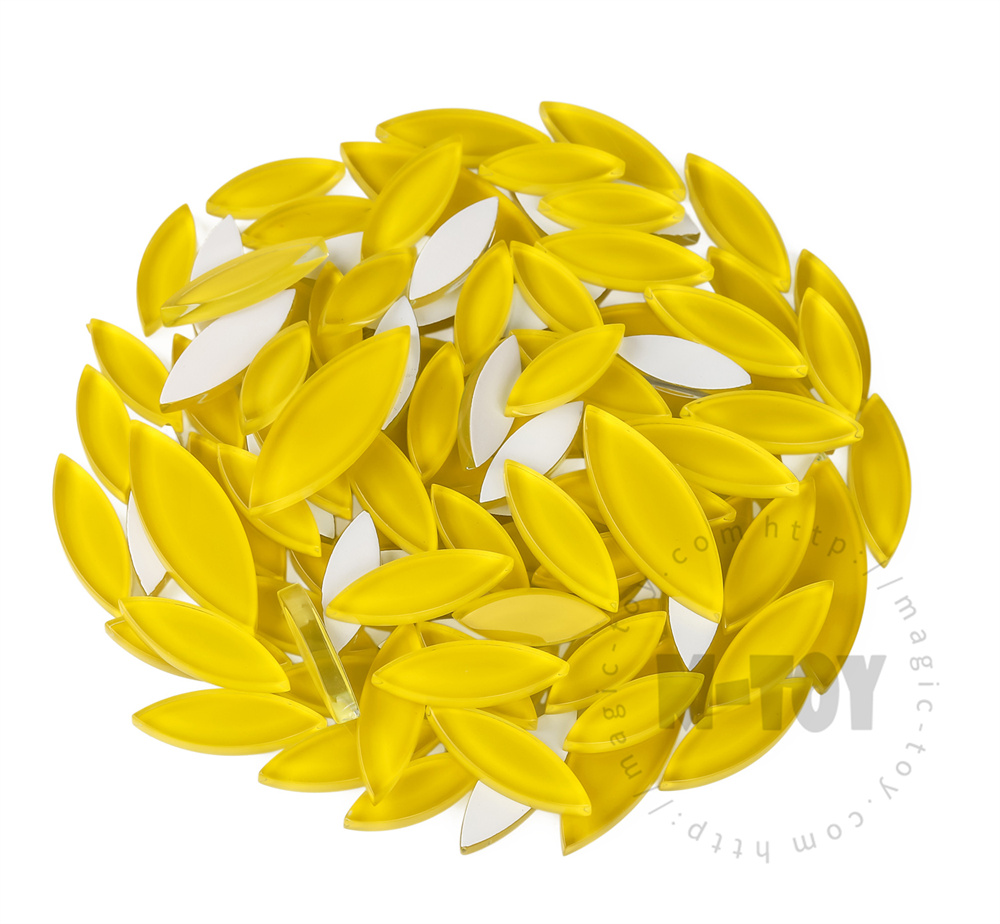 Yellow Leaf-shaped Mandala Glass Mosaic TY-CC935