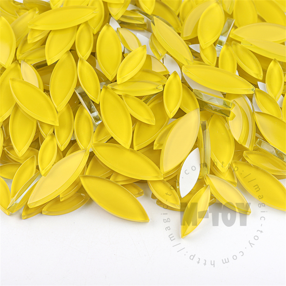 Yellow Leaf-shaped Mandala Glass Mosaic TY-CC935