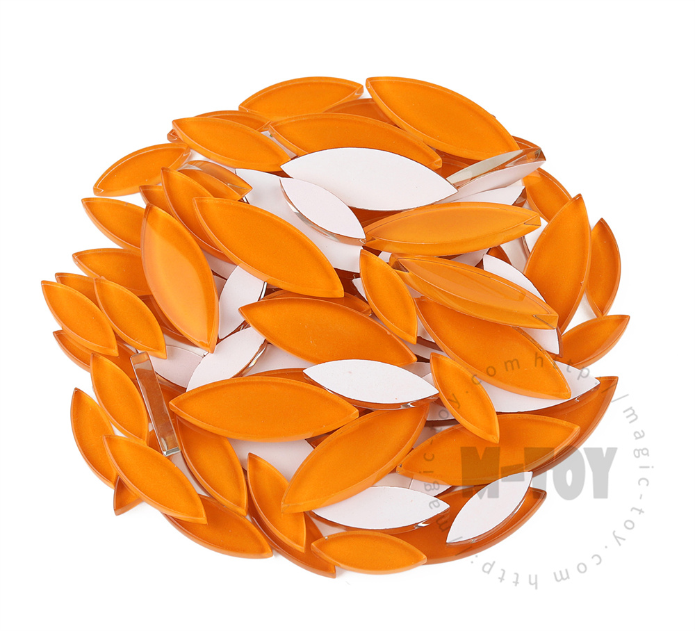 Orange Leaf-shaped Mandala Glass Mosaic TY-CC945