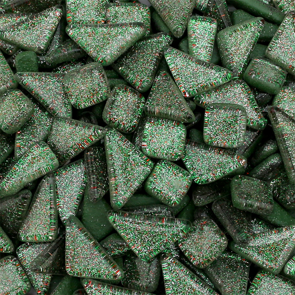 Green Irregular Shape Glitter Glass Mosaic IR-SPA601