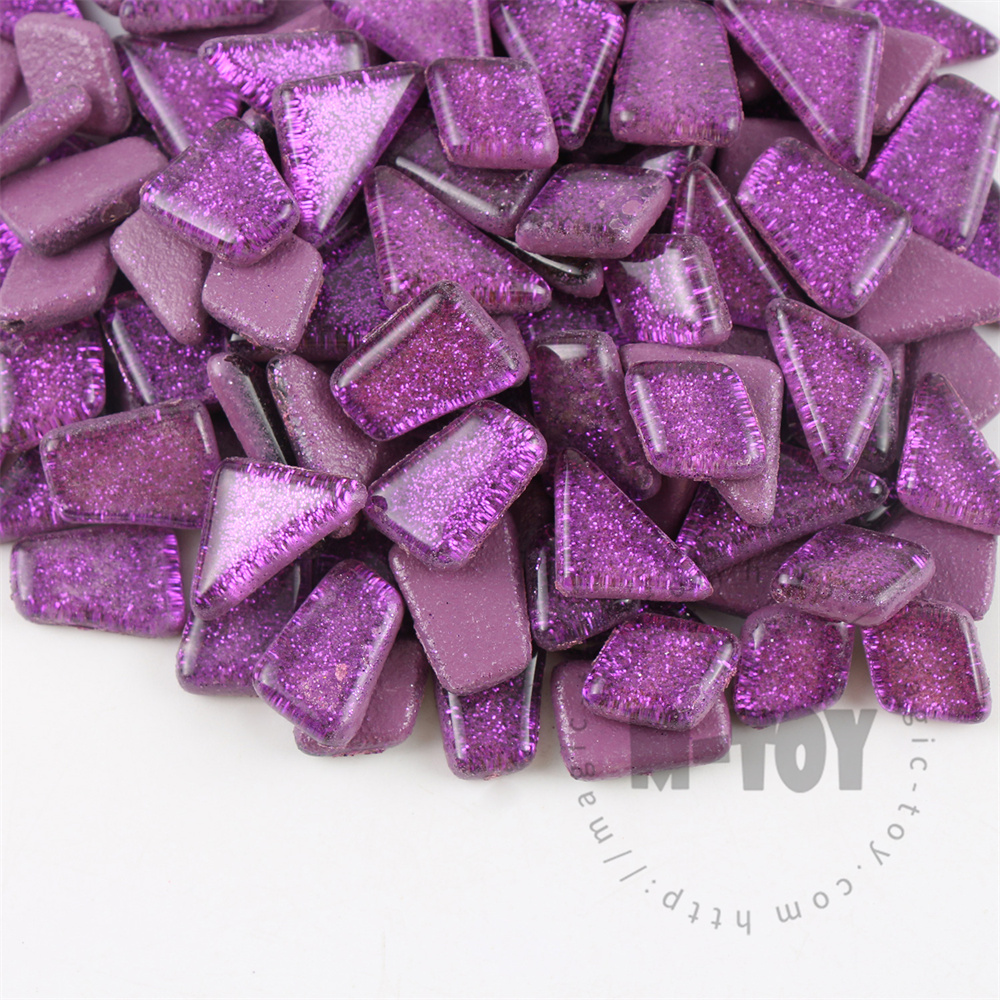 Purple Irregular Shape Glitter Glass Mosaic IR-SPA501