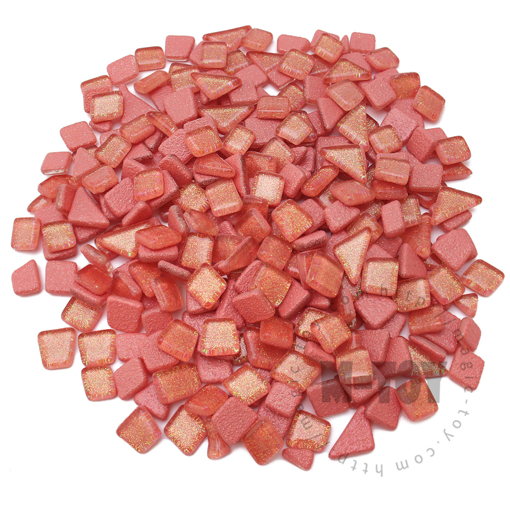 Orange Irregular Shape Glitter Glass Mosaic IR-SPA401