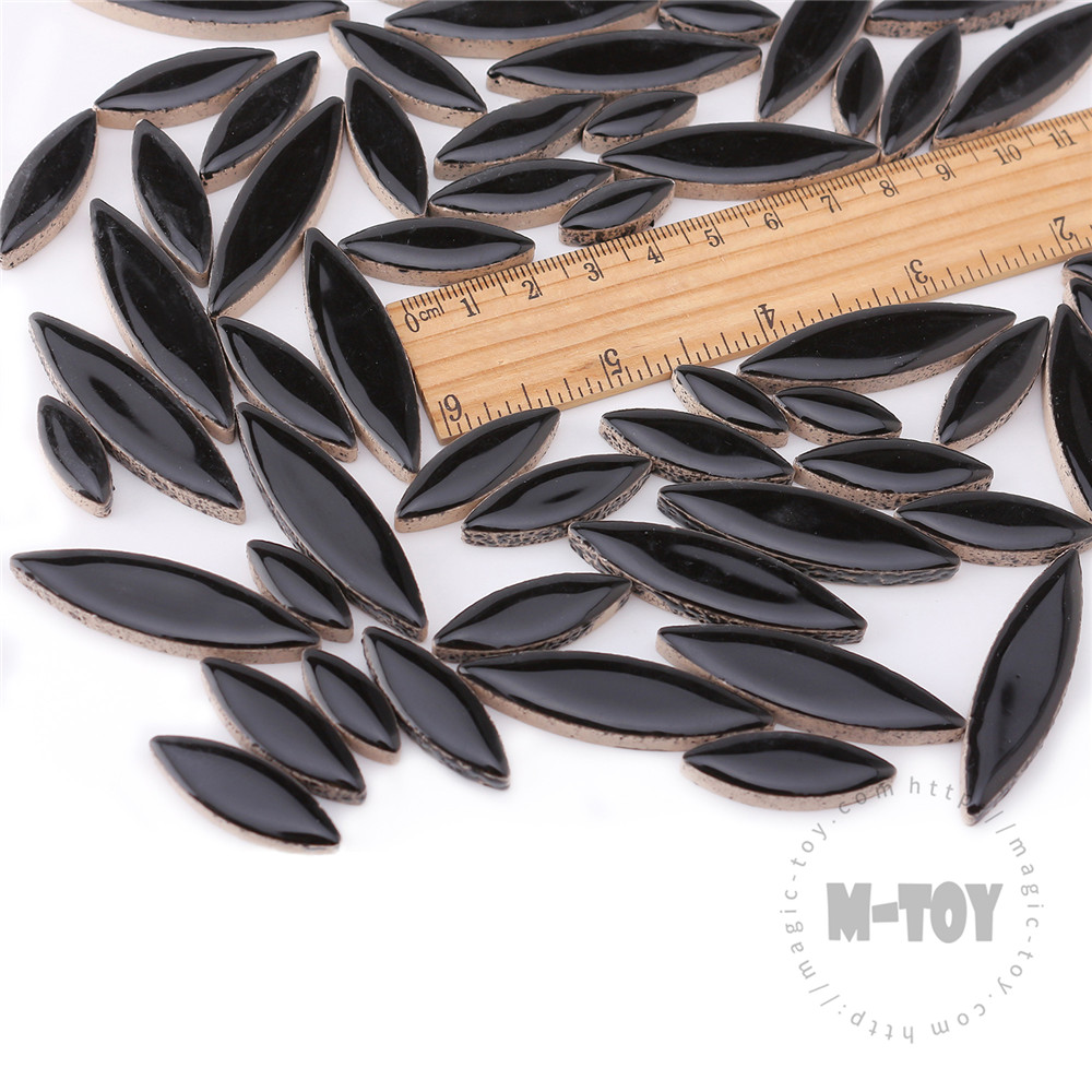 Black Petal Shape Ceramic Mosaic CYG1