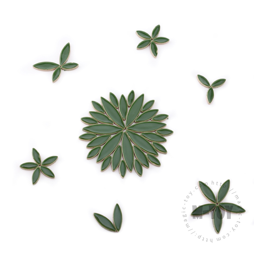 Green Petal Shape Ceramic Mosaic CYG141