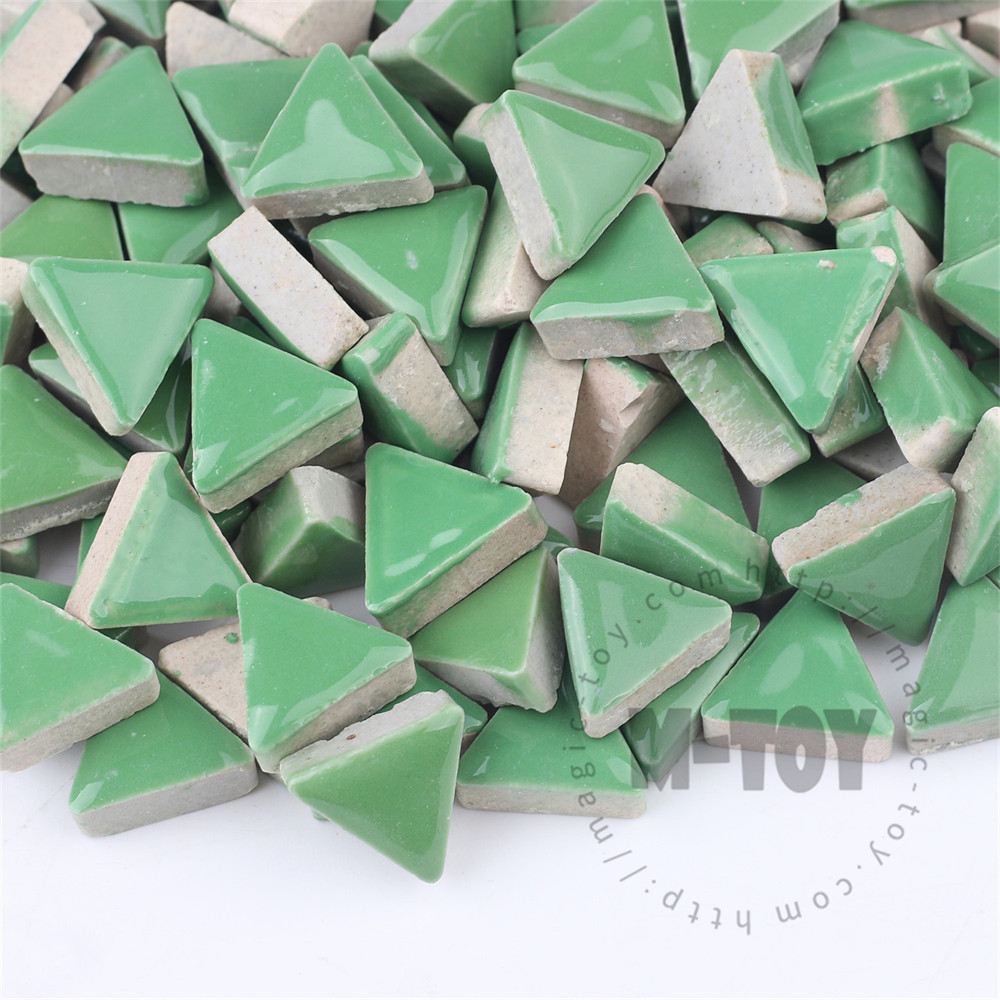 Green Triangle Shape Ceramic Mosaic 15CJG603