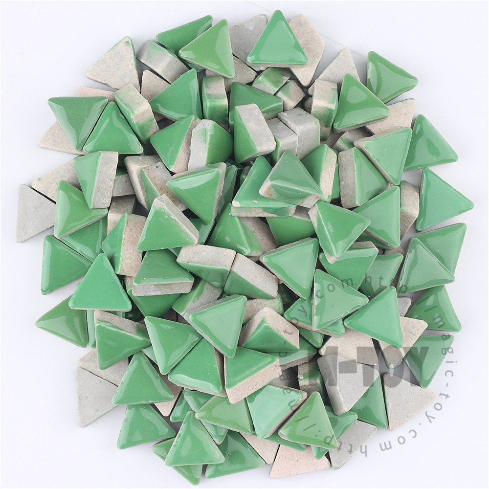 Green Triangle Shape Ceramic Mosaic 15CJG603