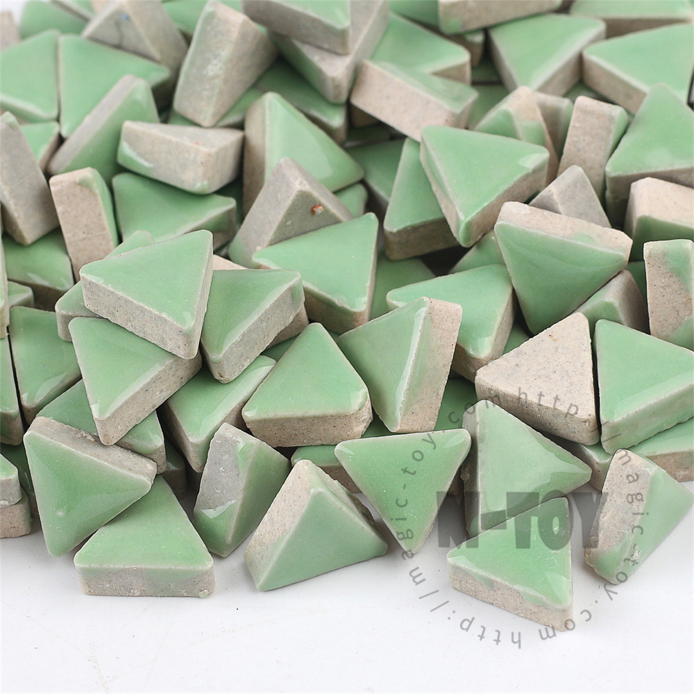 Green Triangle Shape Ceramic Mosaic 15CJG604