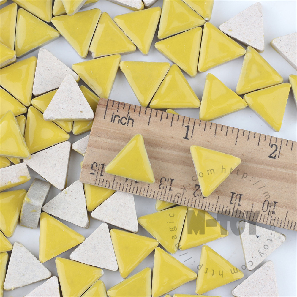 Yellow Triangle Shape Ceramic Mosaic 15CJG901