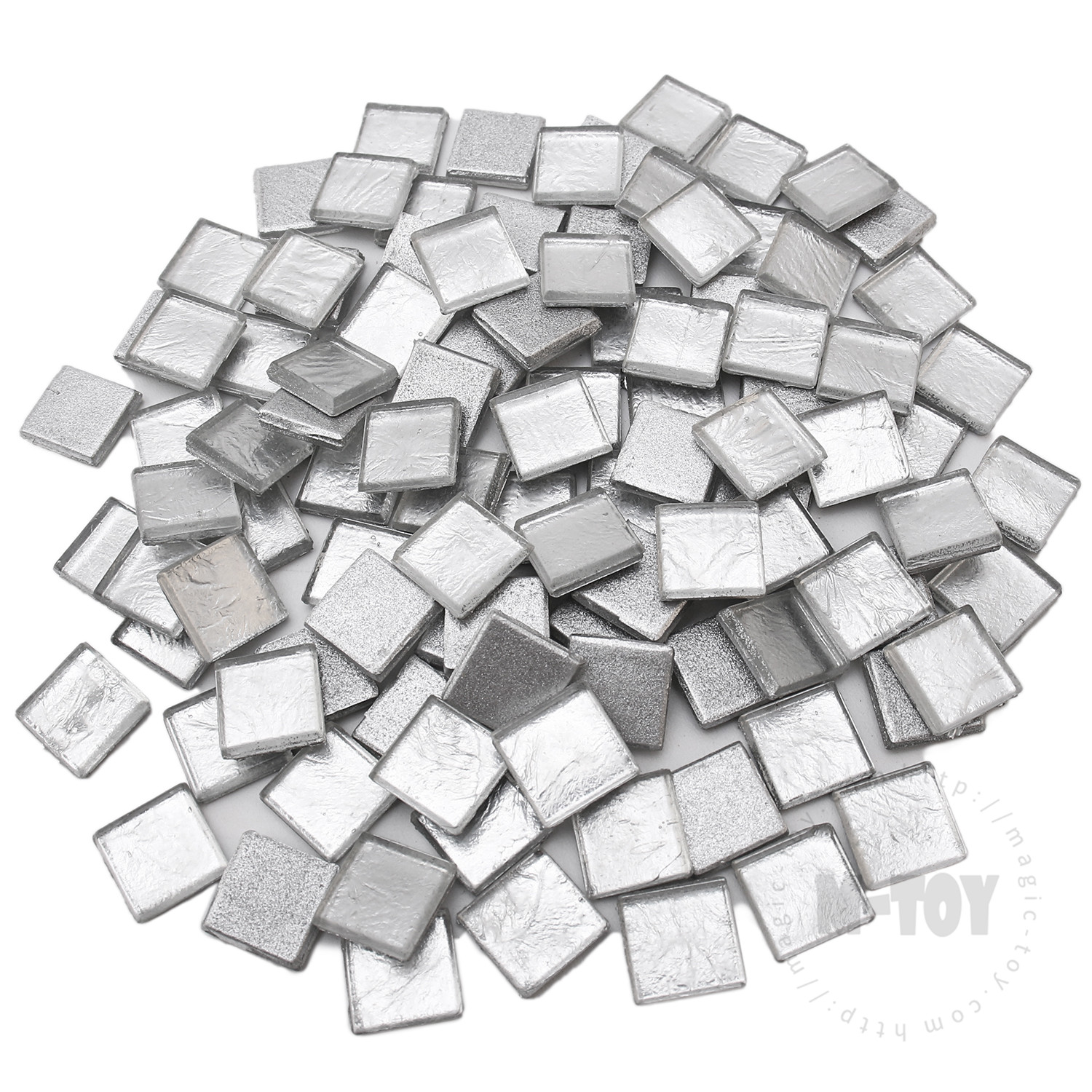 Silver Square Ice Jade Hot-melting Glass Mosaic WSH001