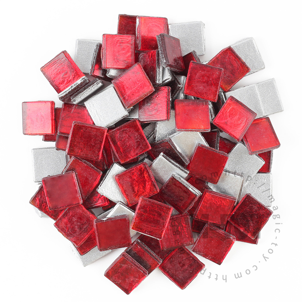 Red Square Ice Jade Hot-melting Glass Mosaic WSH904