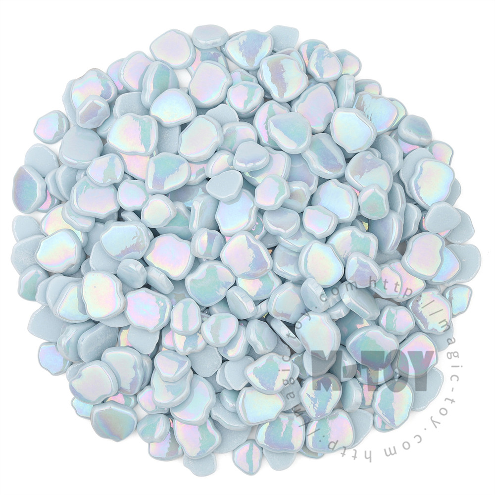 Iridescent Sky Blue Blossom Petals Glass Mosaic SMAI09