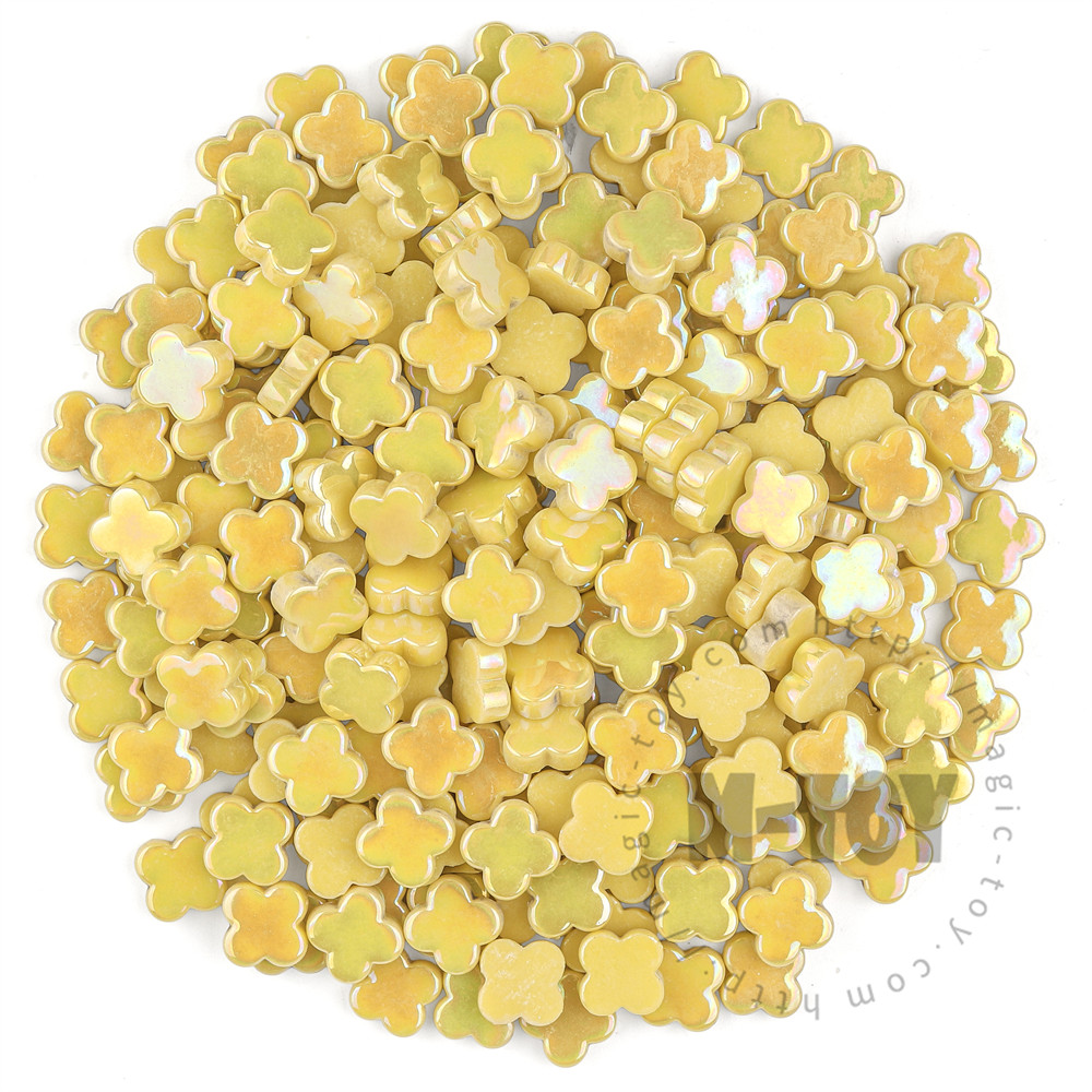 Iridescent Yellow Flower Glass Mosaic SMHI50