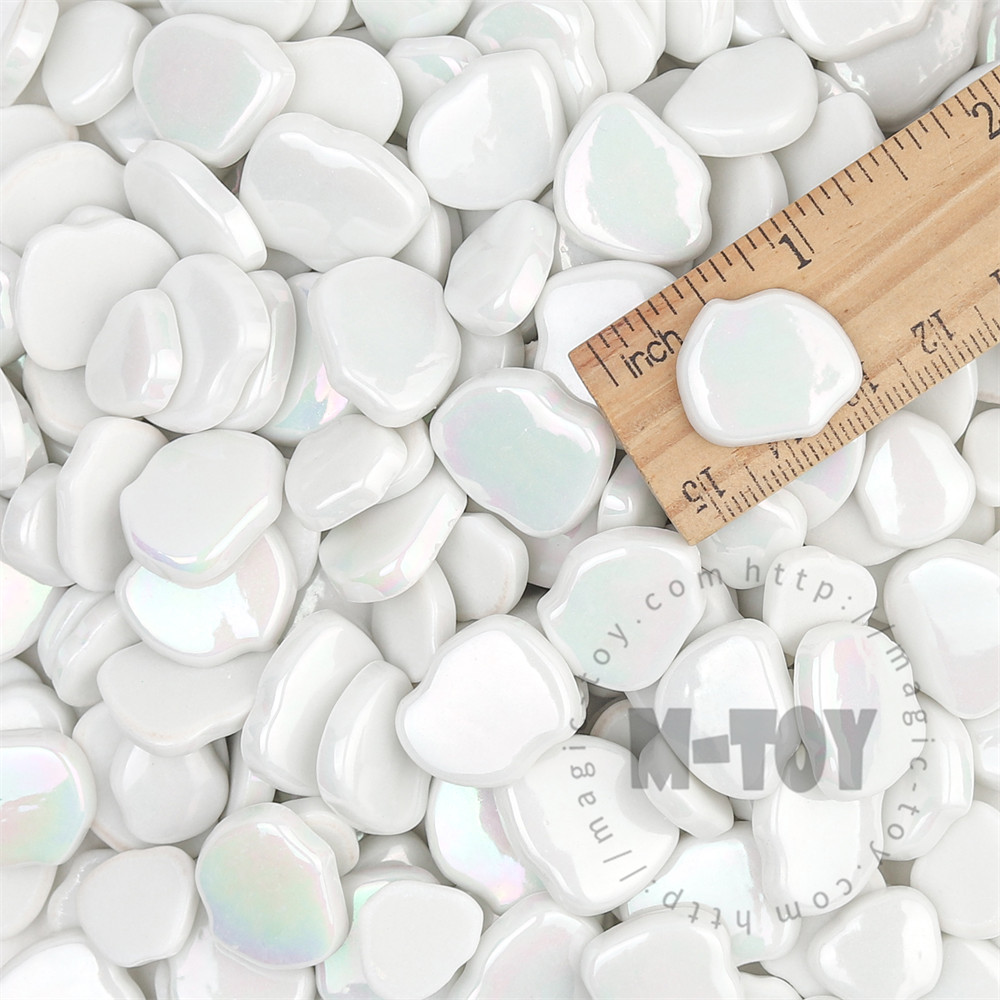 Iridescent White Blossom Petals Glass Mosaic SMAI100