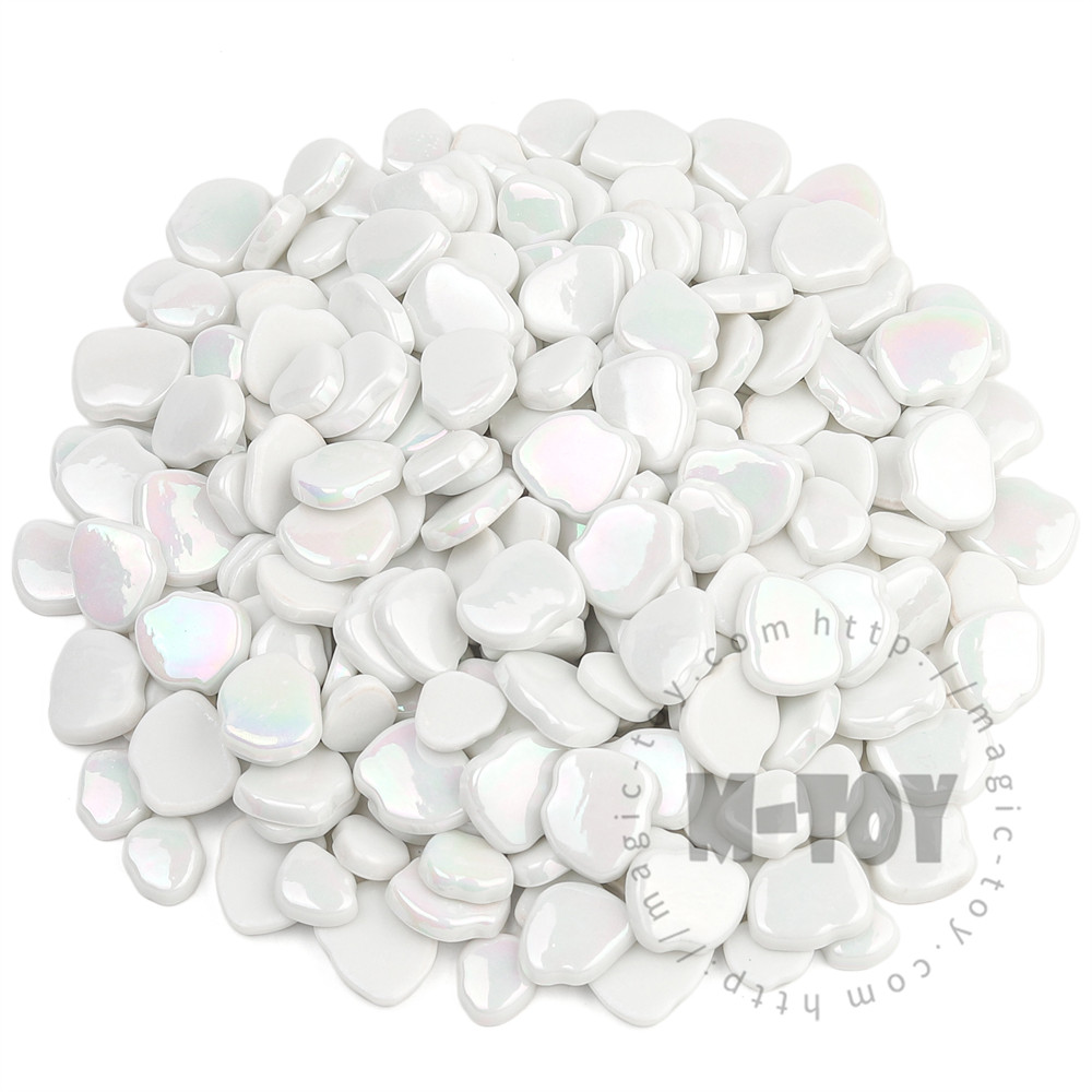 Iridescent White Blossom Petals Glass Mosaic SMAI100