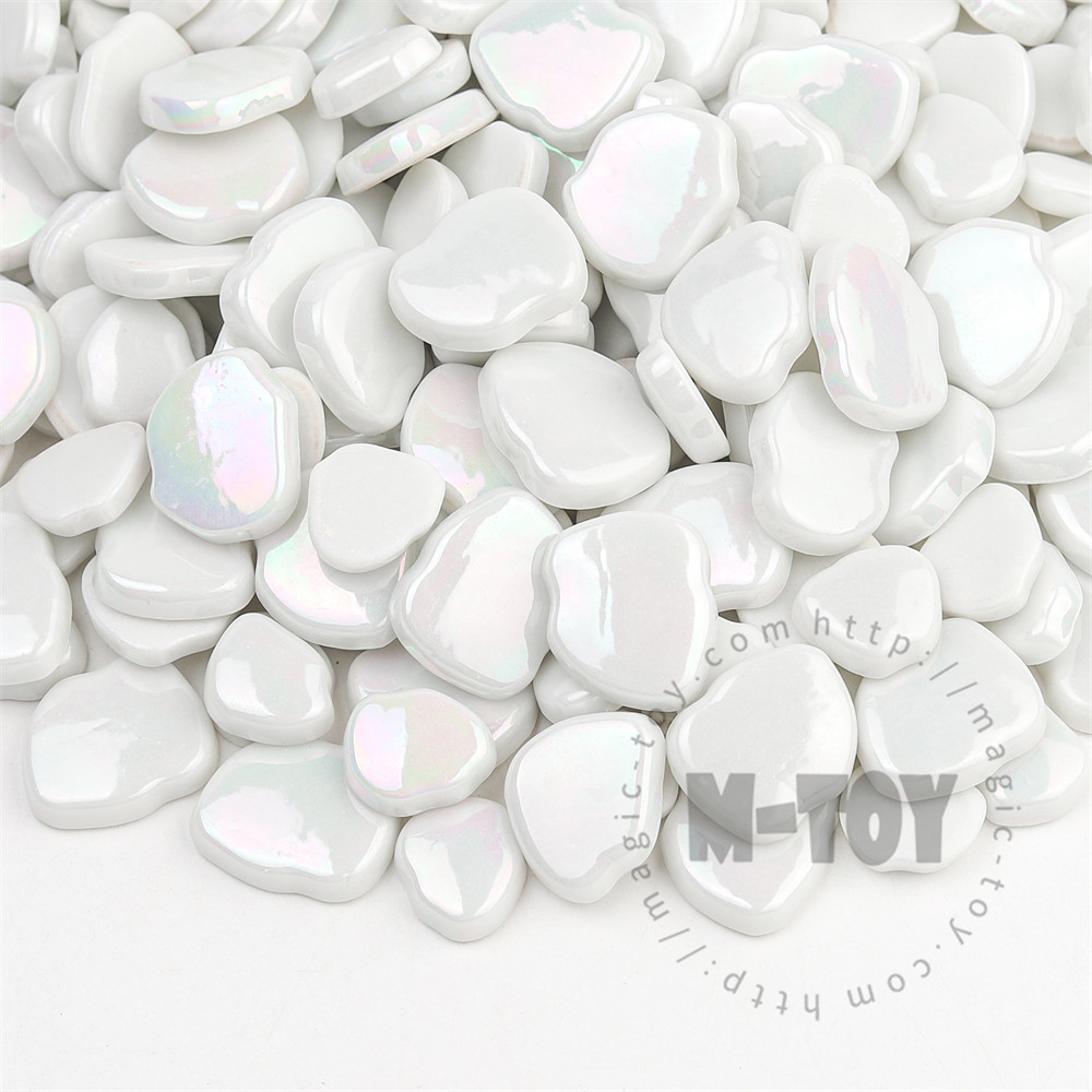 Iridescent White Blossom Petals Glass Mosaic SMAI100