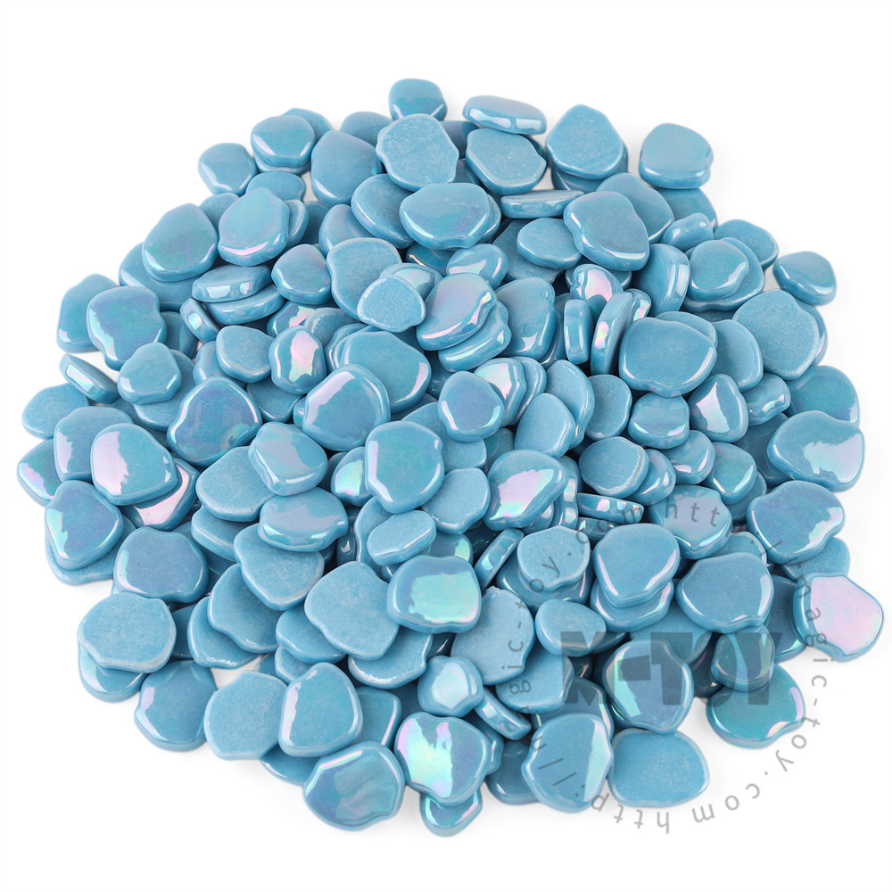 Iridescent Blue Blossom Petals Glass Mosaic SMAI08