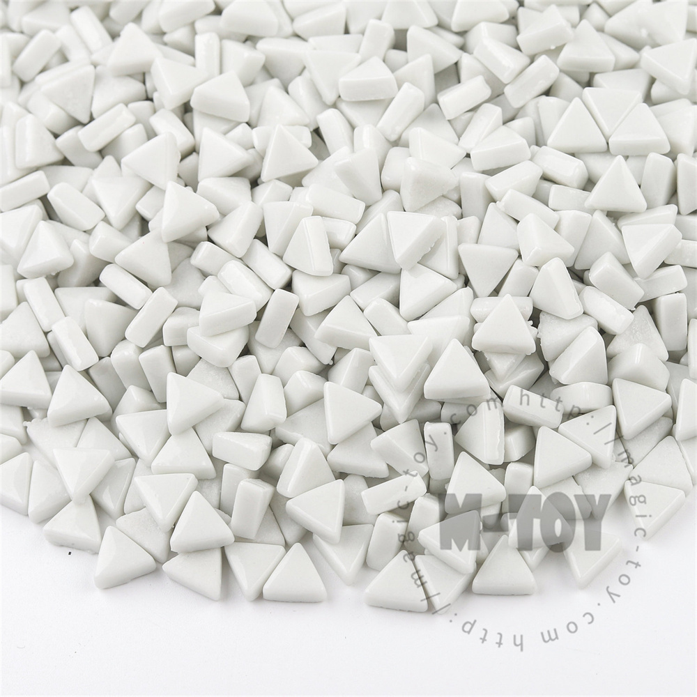 White Mini Triangle Glass Mosaic 10SJG100