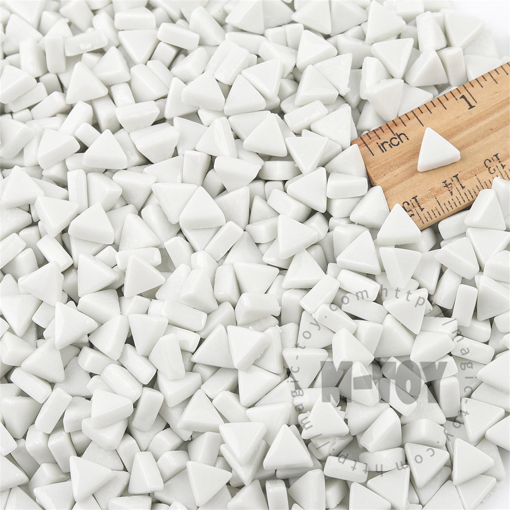White Mini Triangle Glass Mosaic 10SJG100