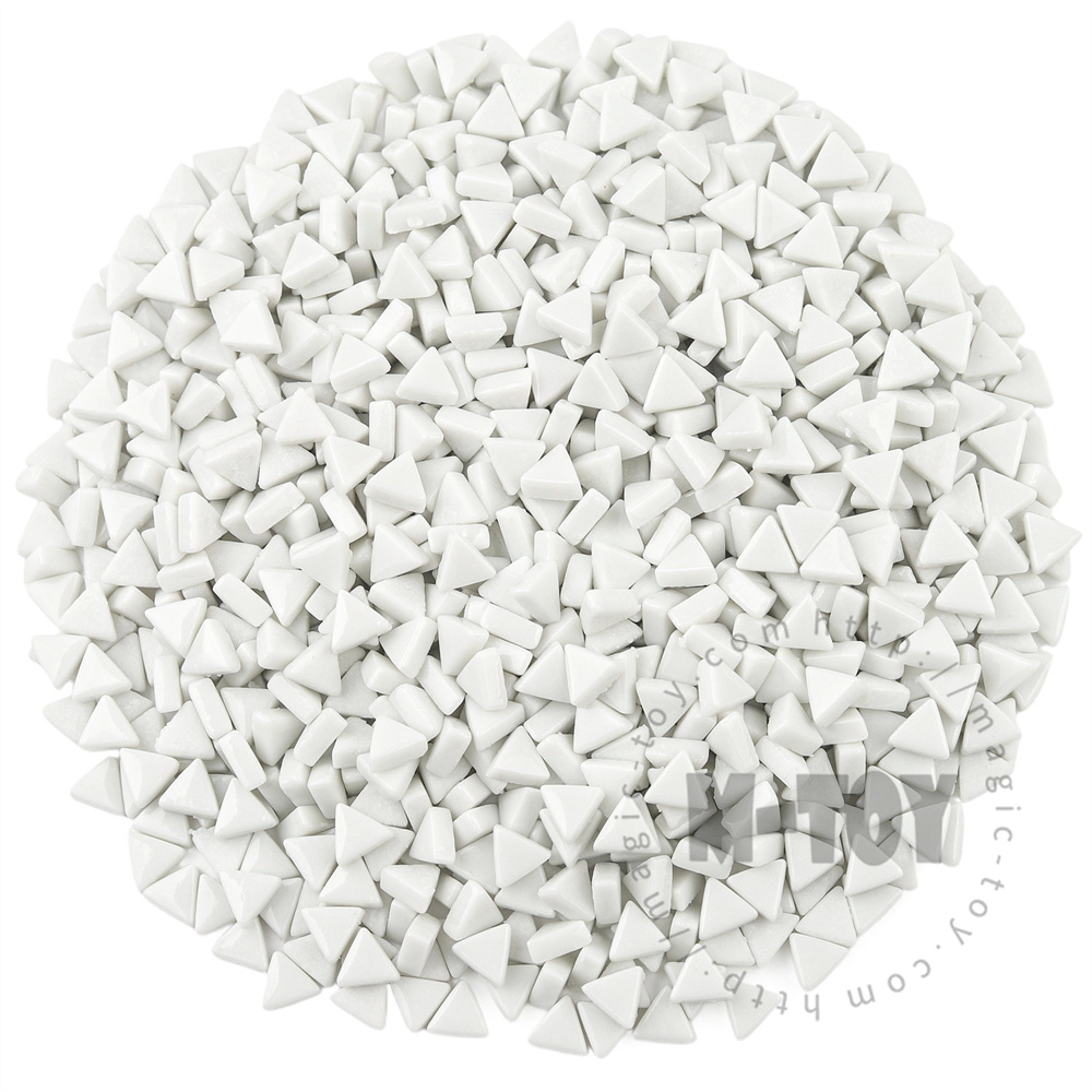 White Mini Triangle Glass Mosaic 10SJG100