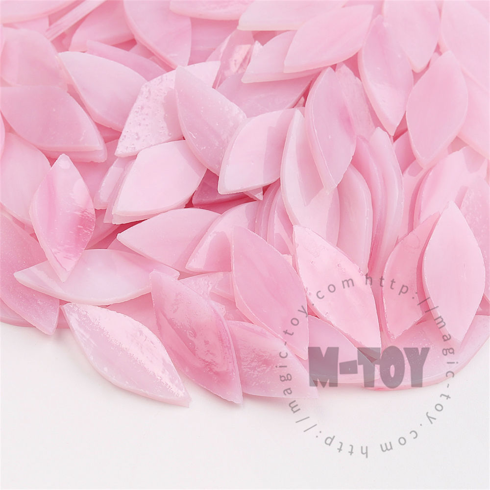 Pink Leaf Shape Opaque Stained Glass Mosaic 1538OYG401