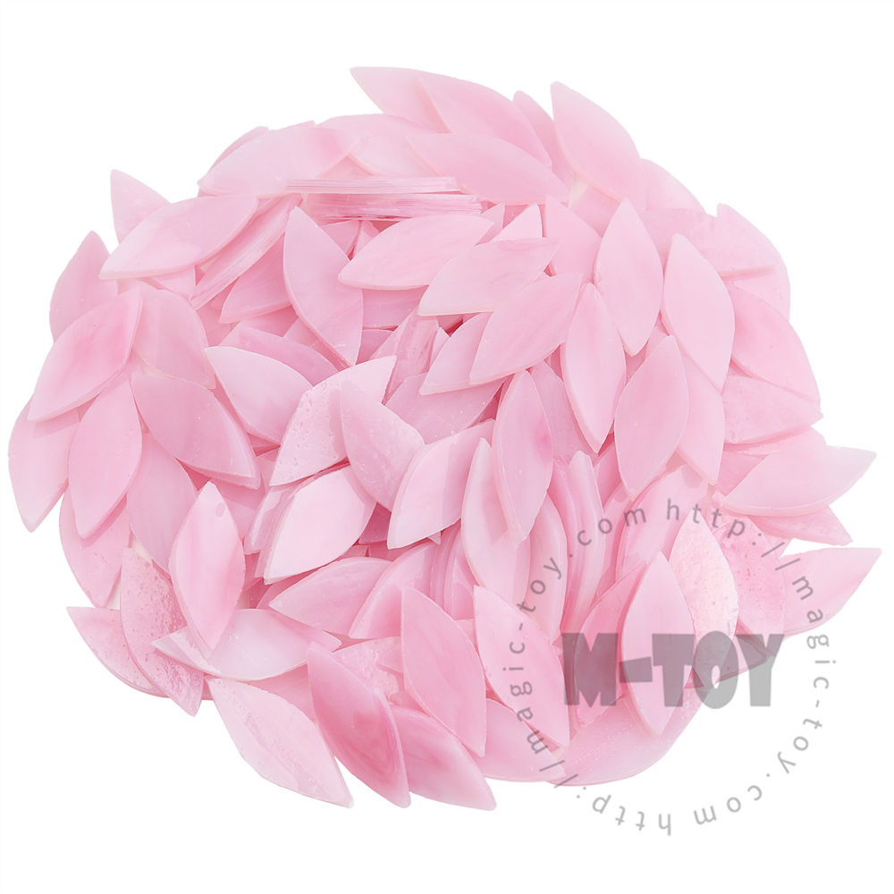 Pink Leaf Shape Opaque Stained Glass Mosaic 1538OYG401