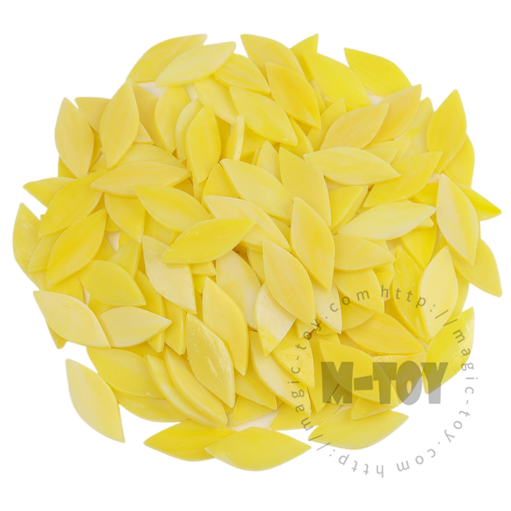 Yellow Leaf Shape Opaque Stained Glass Mosaic 1538OYG907