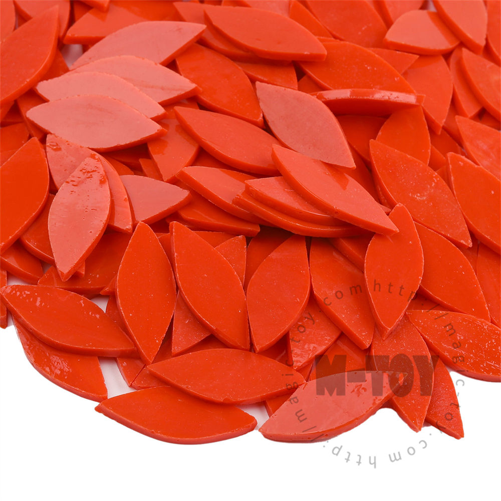 Red Leaf Shape Opaque Stained Glass Mosaic 1538OYG909