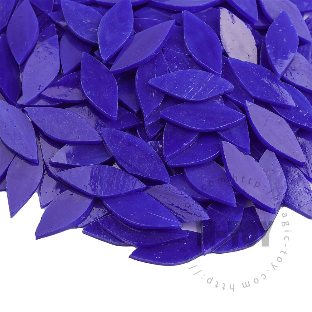 Cobalt Blue Leaf Shape Opaque Stained Glass Mosaic 1538OYG701