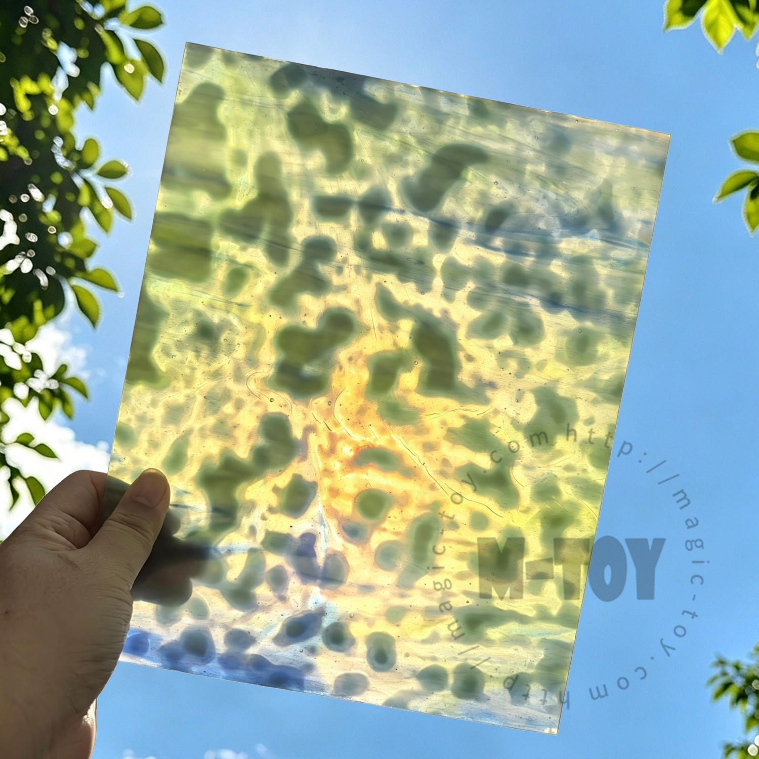 Green Mottles Stained Glass Sheet 34M40