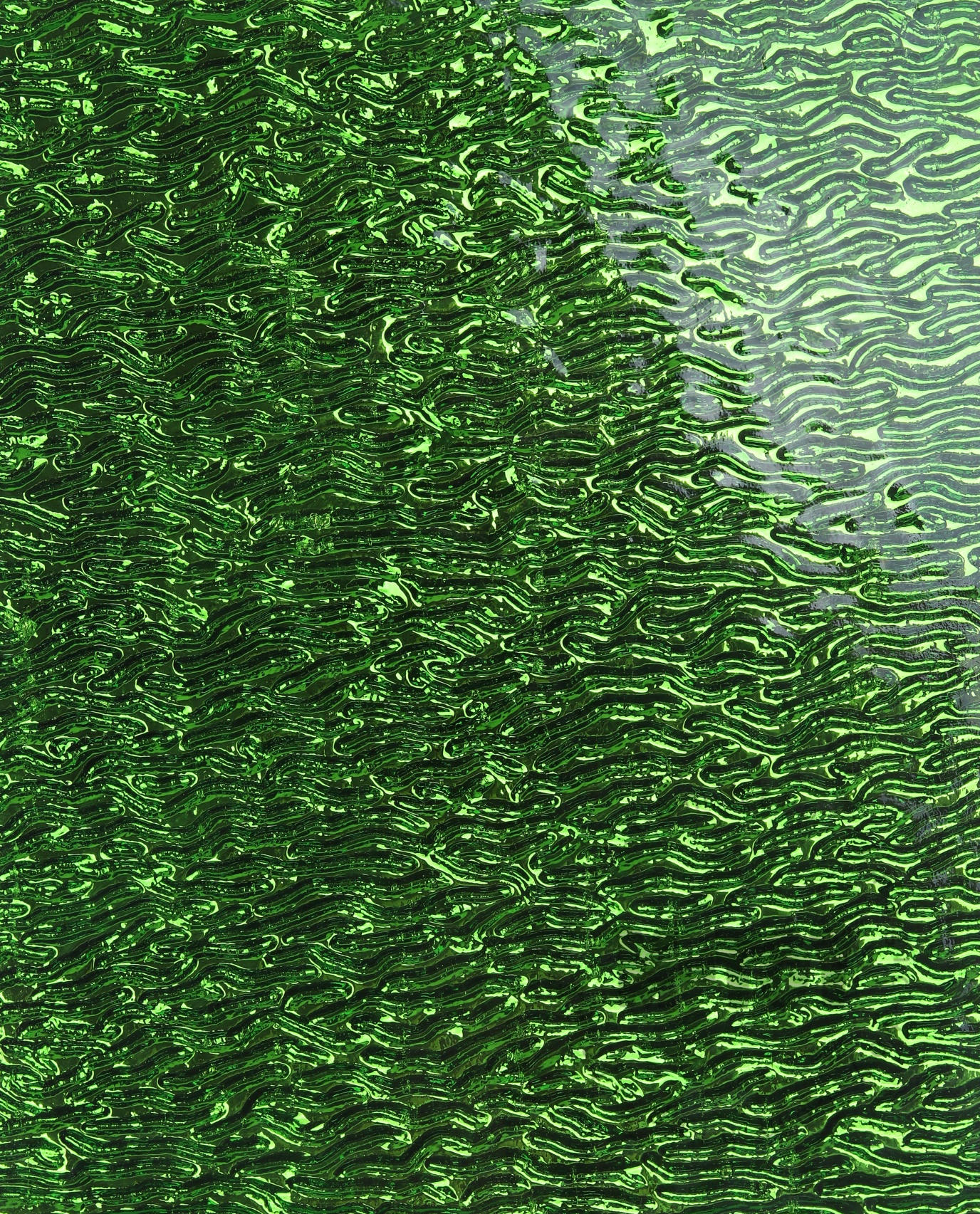 Ripple Mirror Stained Glass Sheet Green 42-R-J