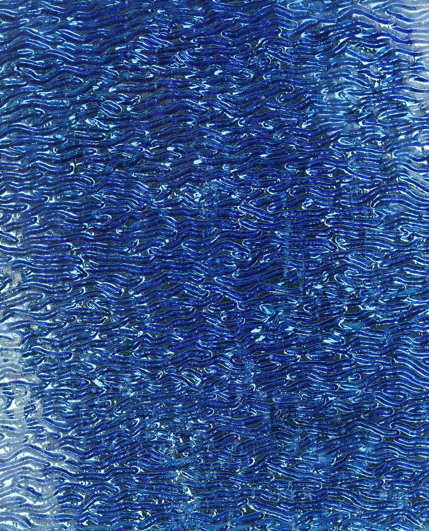 Ripple Mirror Stained Glass Sheet Blue 36-R-J