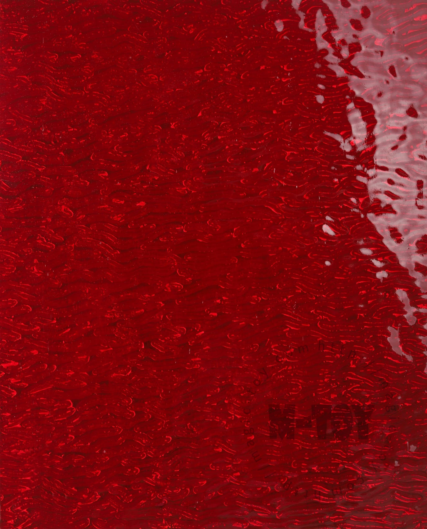 Ripple Mirror Stained Glass Sheet Red 8200-R-J