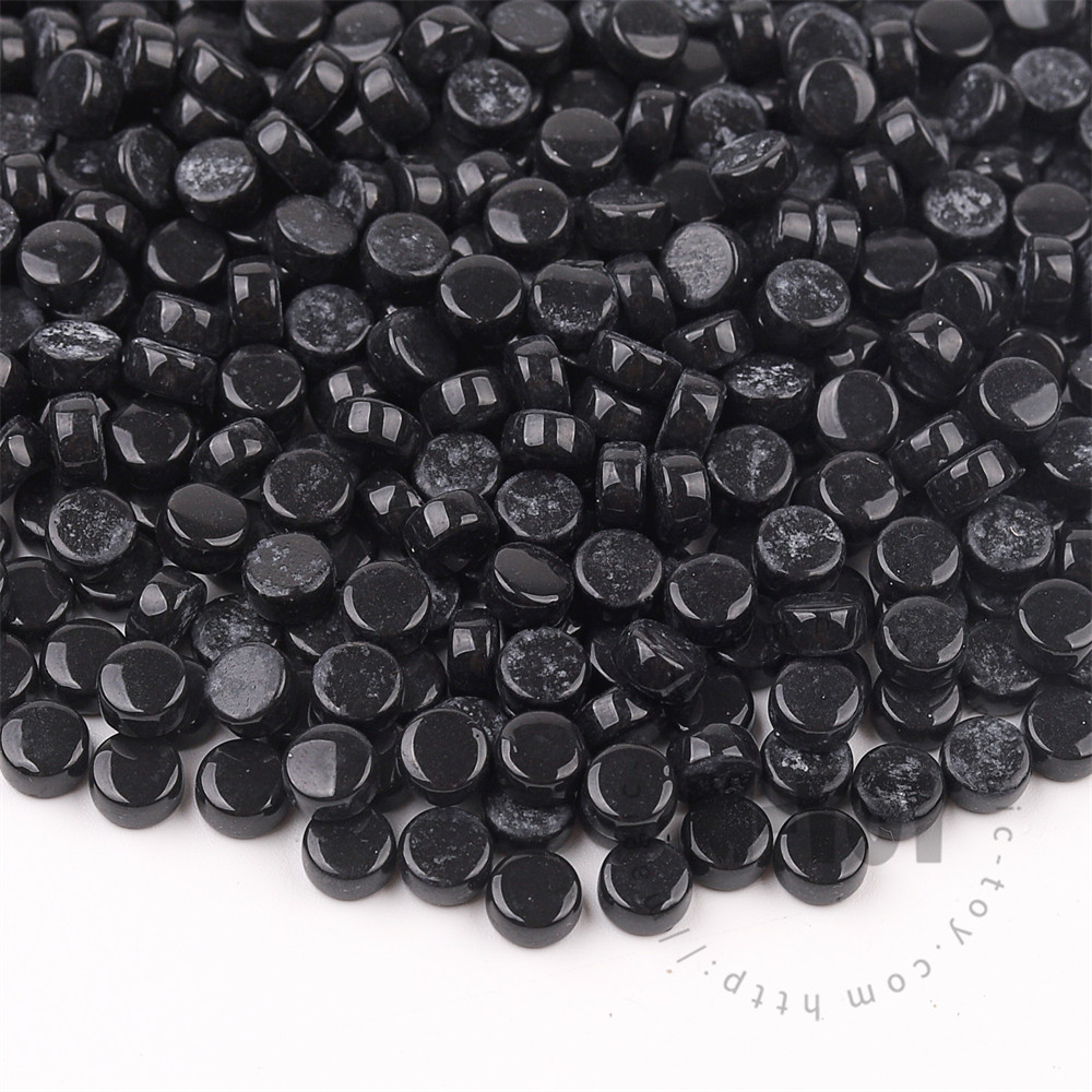 Black Mini Round Glass Mosaic 8SR56