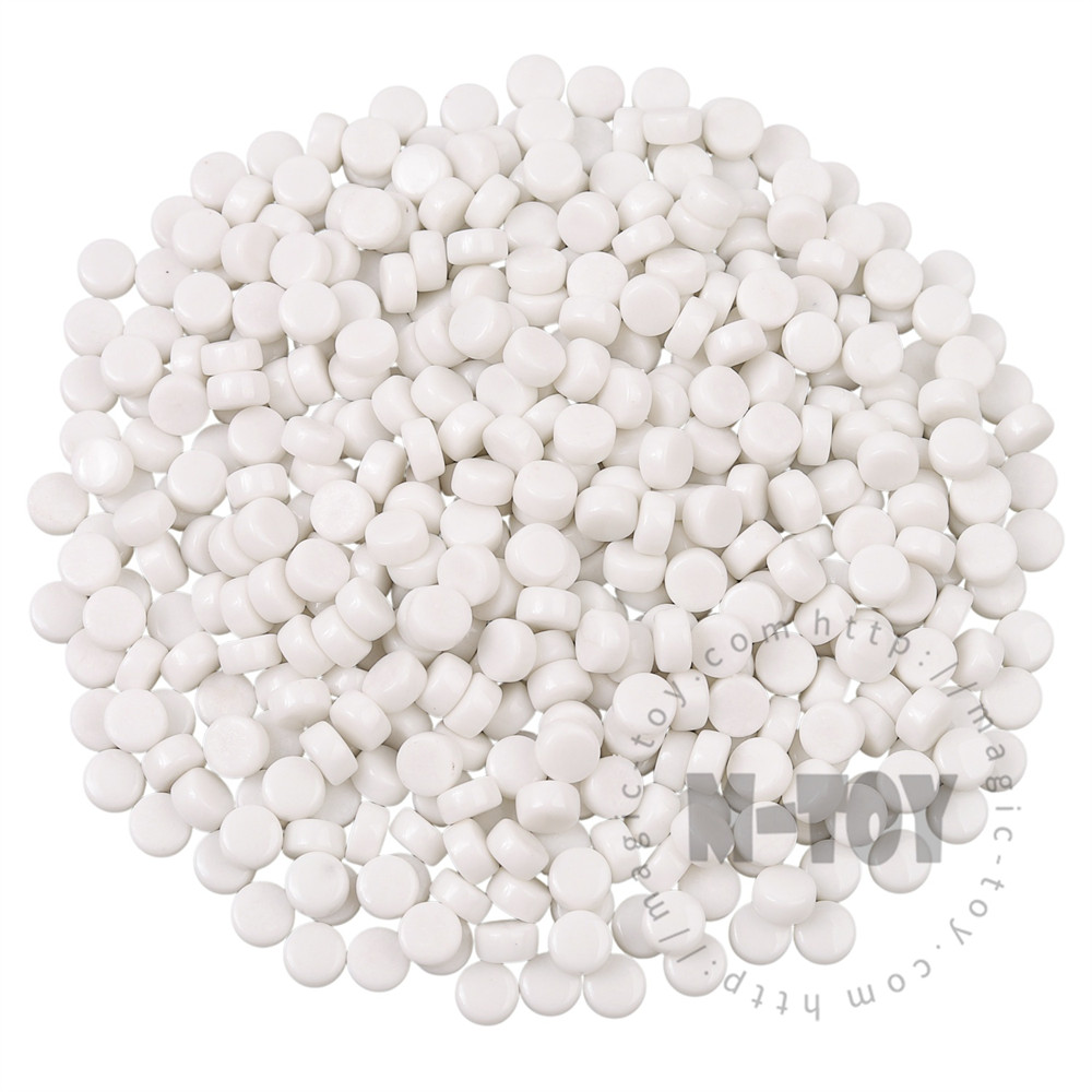 White Mini Round Glass Mosaic 8SR100