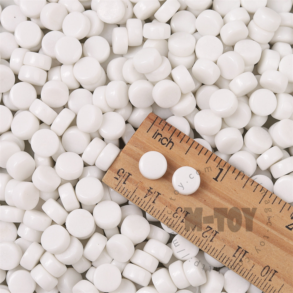 White Mini Round Glass Mosaic 8SR100