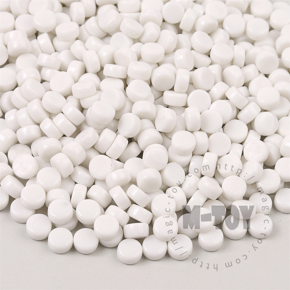 White Mini Round Glass Mosaic 8SR100