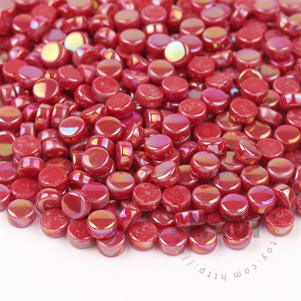 Red Mini Round Glass Mosaic 8SRL16