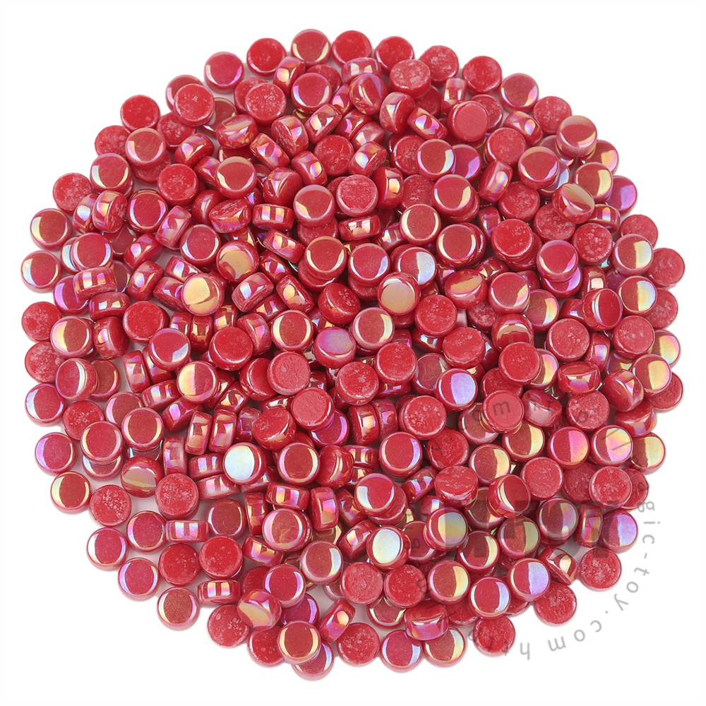 Red Mini Round Glass Mosaic 8SRL16
