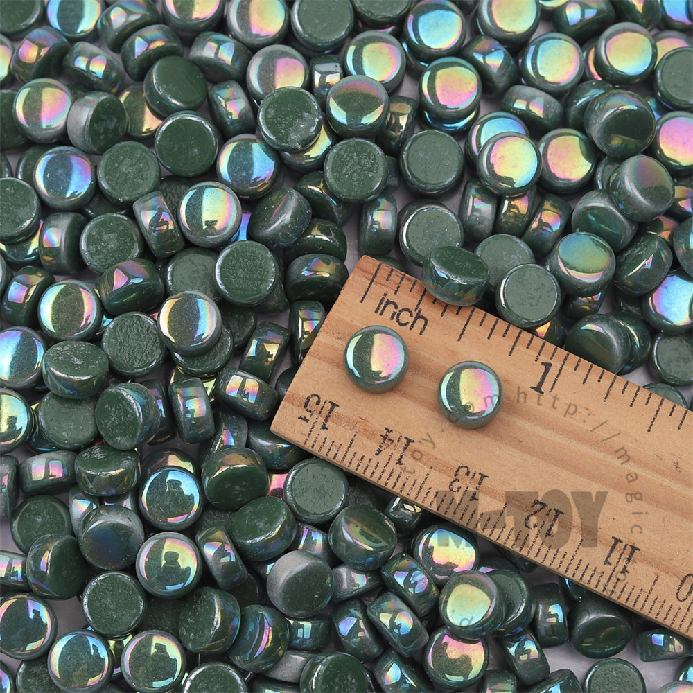 Green Mini Round Glass Mosaic 8SRL44