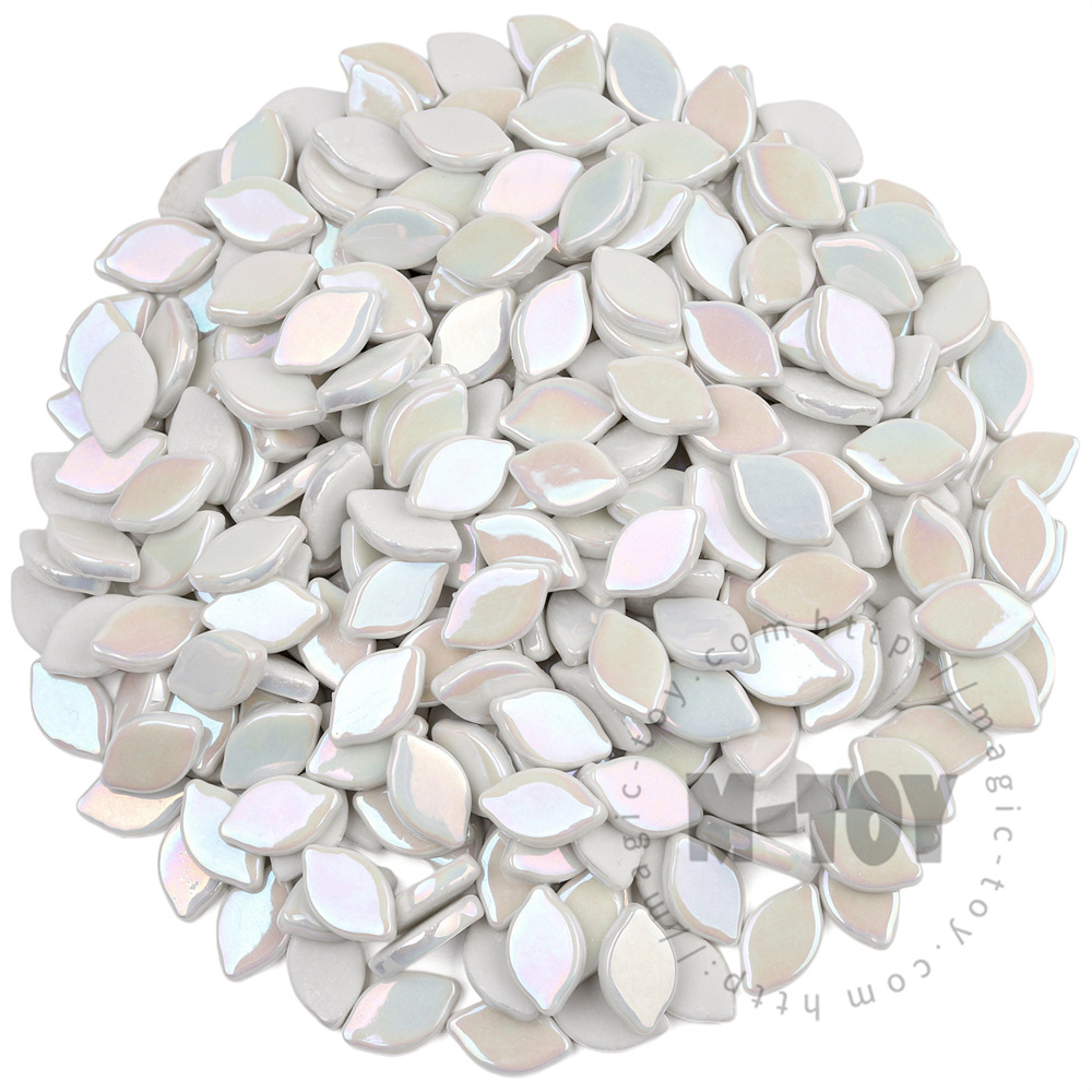 Iridescent White Small Petals Glass Mosaic SMBI100