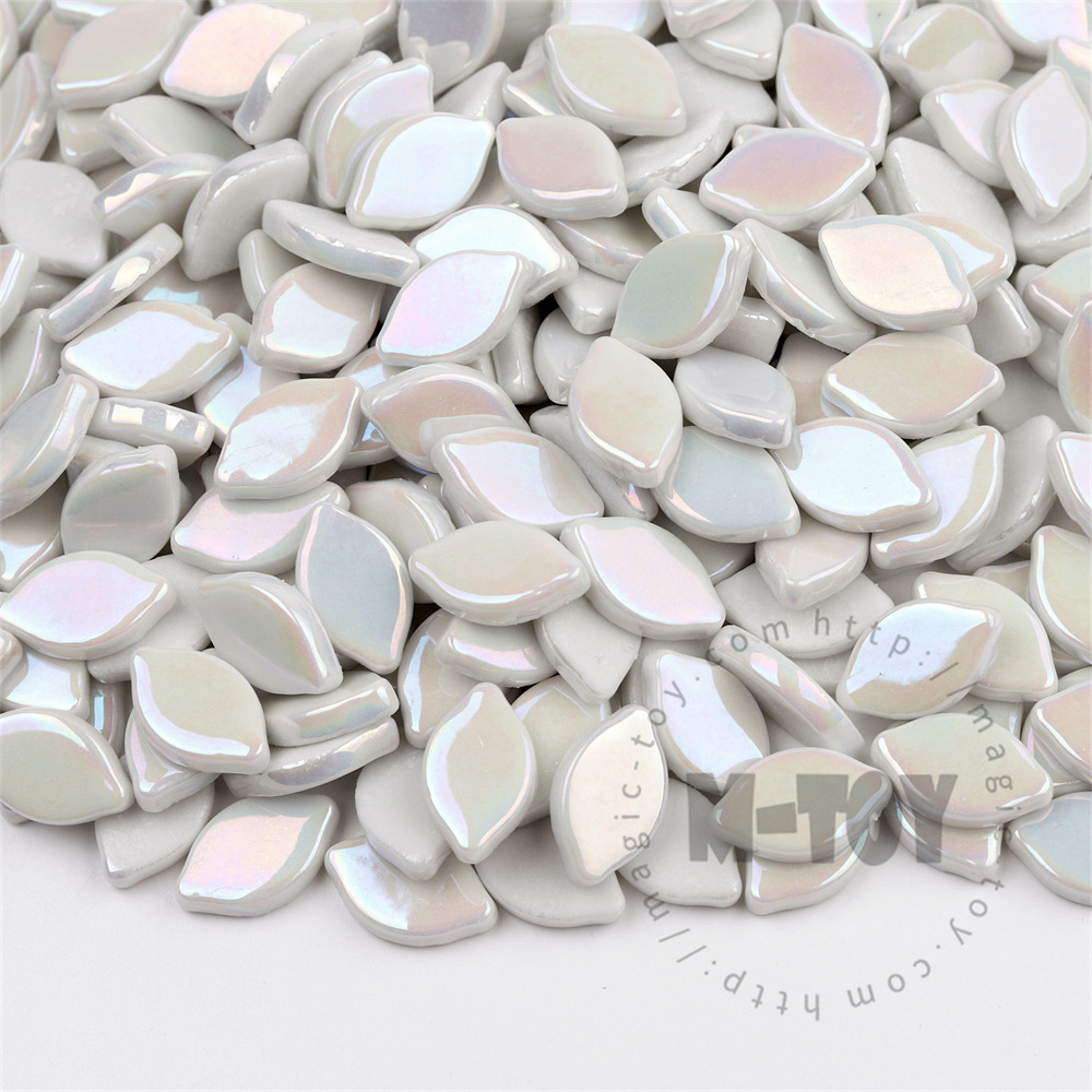 Iridescent White Small Petals Glass Mosaic SMBI100