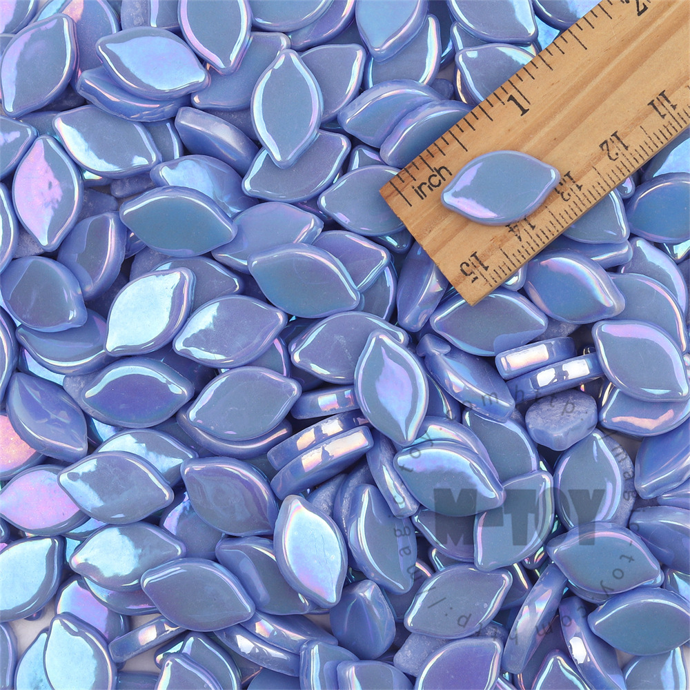 Iridescent Blue Small Petals Glass Mosaic SMBI03