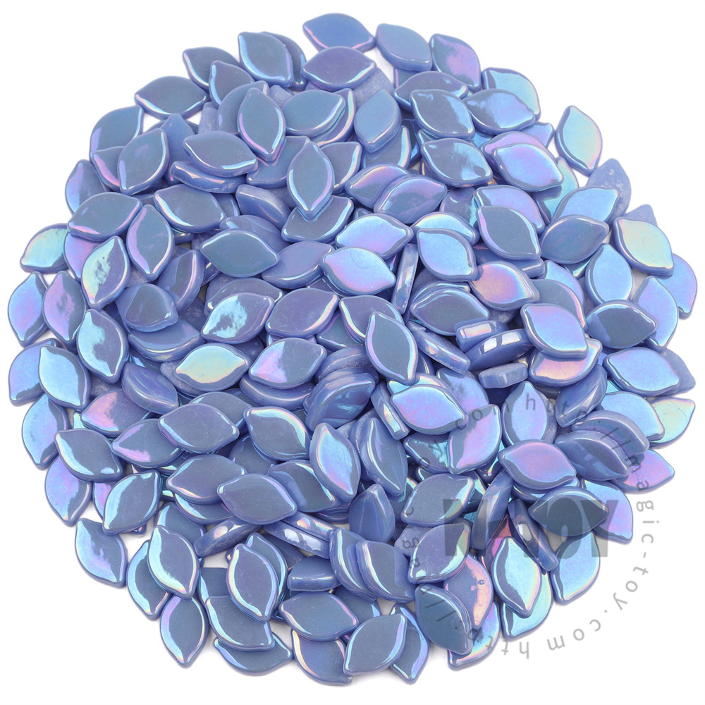 Iridescent Blue Small Petals Glass Mosaic SMBI03